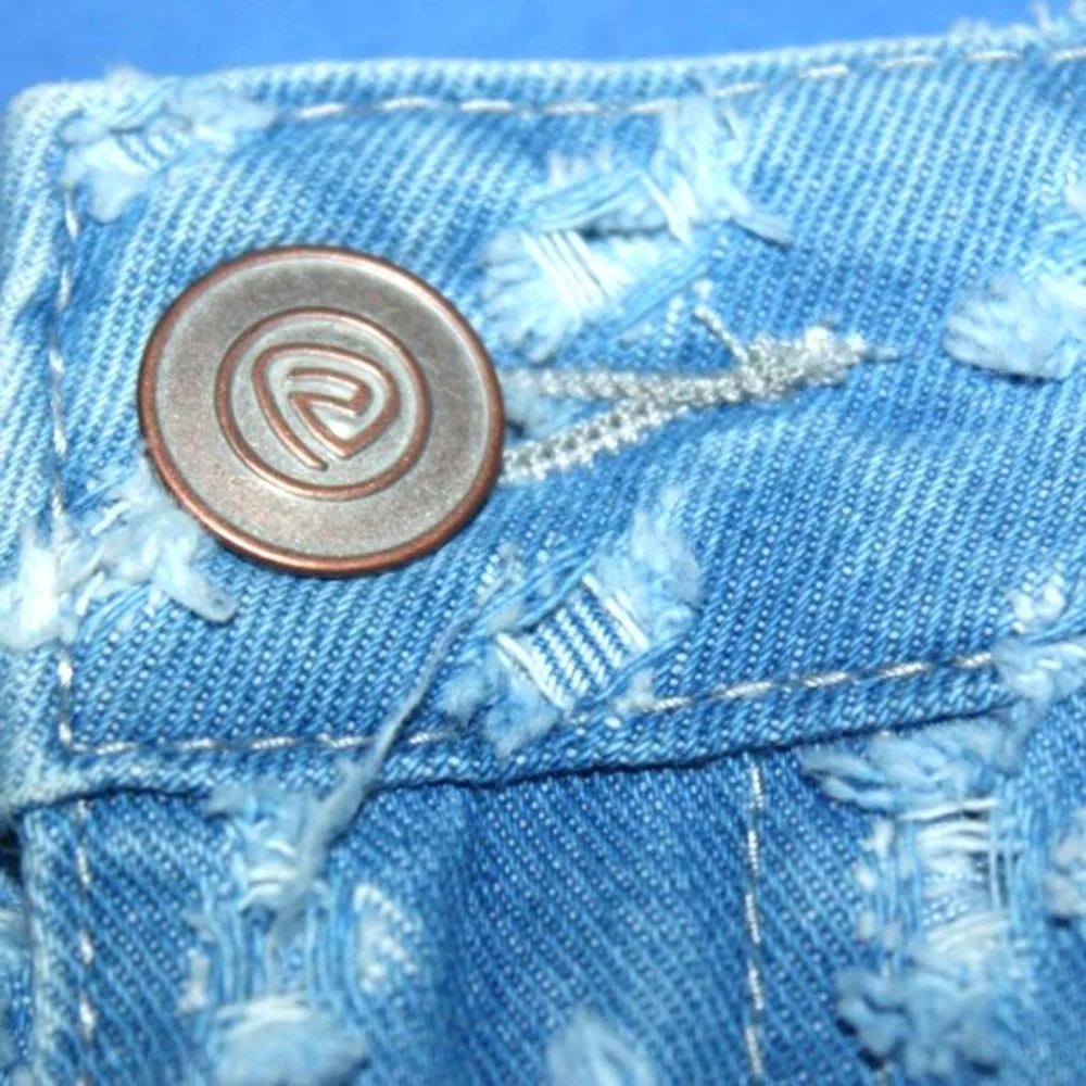Rock & Roll Denim High Rise Eyelet Denim Shorts Blue NWT